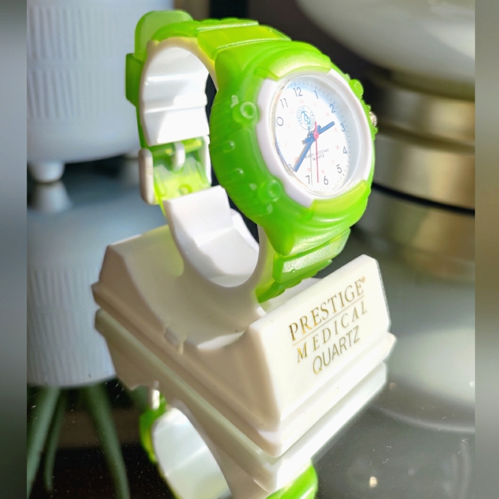 Green Jelly Style Prestige Medical Watch For Nurse